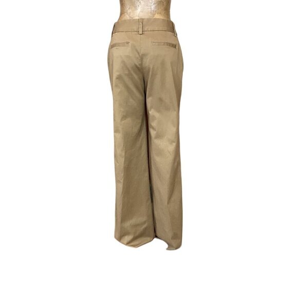 Lands' End Mid-rise Wide Leg Pants Sz 6 Unhemmed/Raw Edge Tan-Brown 290B - Picture 6 of 13